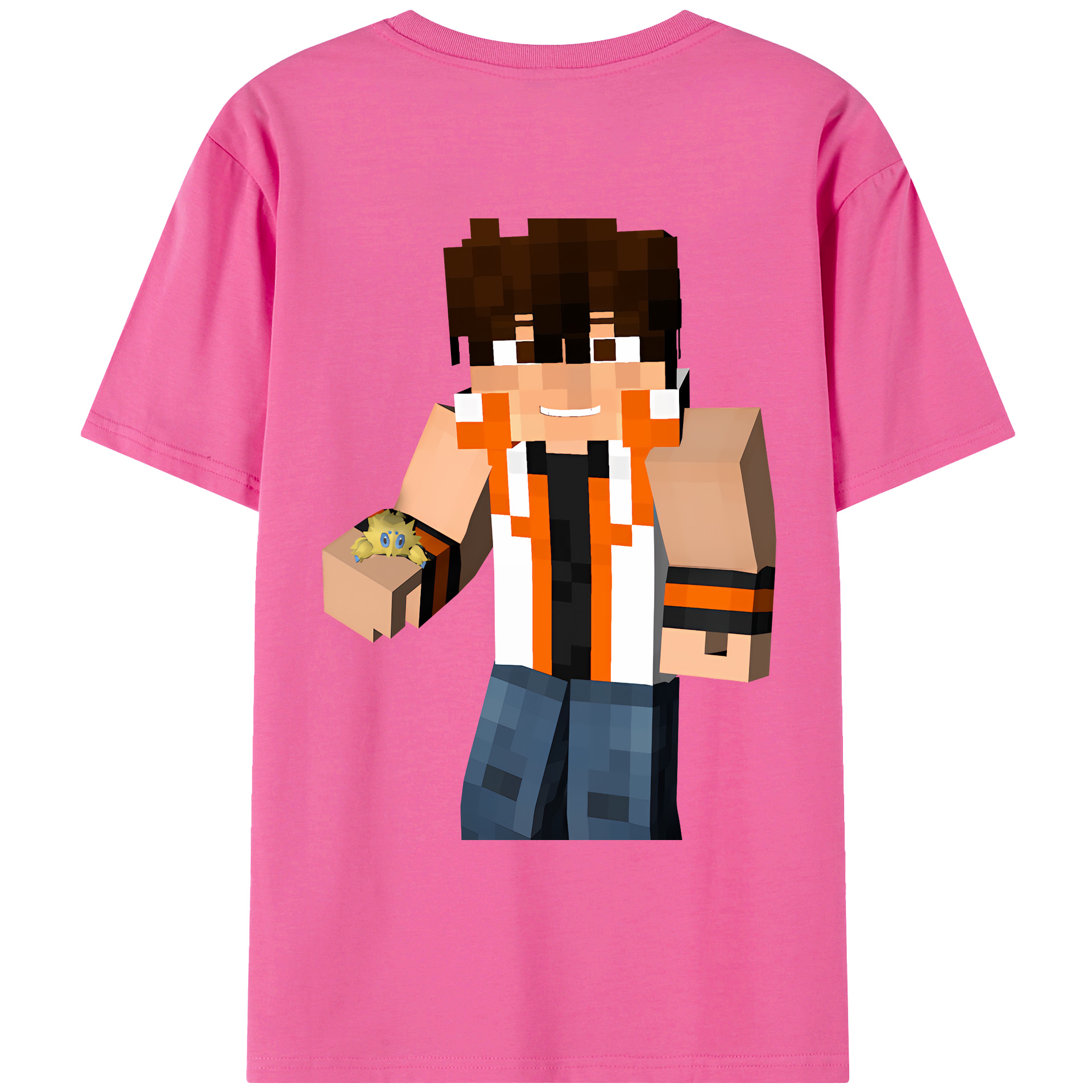 （画像用） マインクラフト ブロックの世界 Minecraft MC Block world レディース半袖Tシャツ(バックプリント)